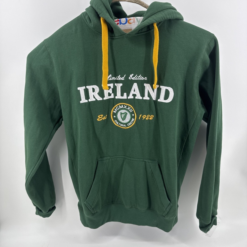 Ireland Hoodie Mens 3XL Green Limited Edition Embroidered Cultural Centre Pocket